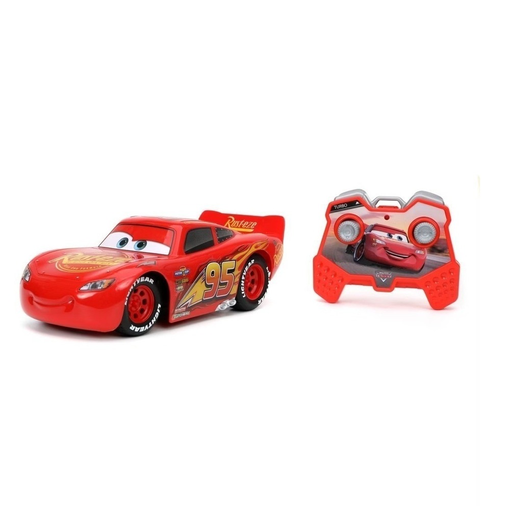 Jada Disney Pixar Cars Lightning McQueen RC Kids Red New Turbo Boost 1:24 Scale
